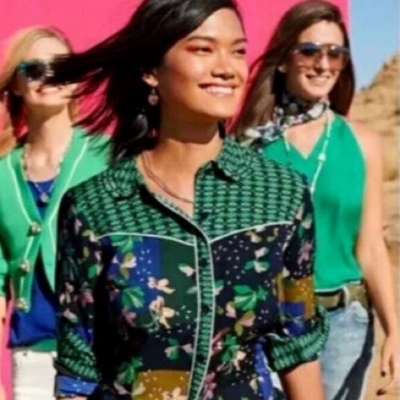 CAbi colorful western floral print shirt, from previous fall season, size M - Picture 2 of 14